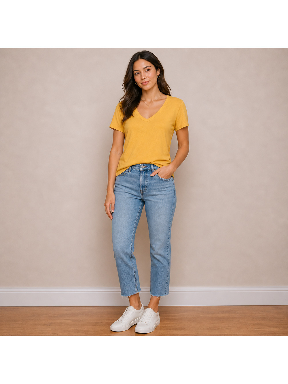 Anthropologie Pilcro Quinn Linen Blend Tee Yellow Short Sleeve Top XS